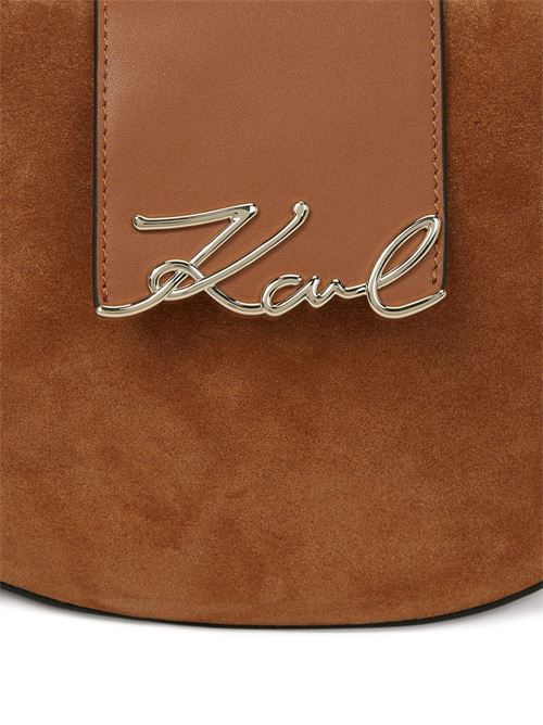 Borsa donna mezza luna K/signature in pelle scamosciata Karl Lagerfeld | B1W301965047